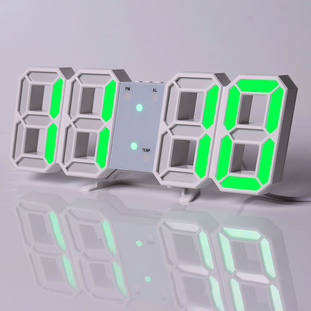 Custom Decoration 3D Led Table Desktop Snooze Home Kitchen Countdown Hour Display Calendar Day Wall Led Digital Clock