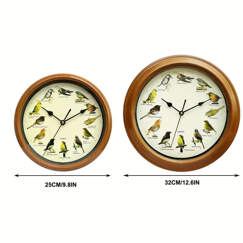 Cuckoo round wall clock punctual bird sound clock with music box wall clock