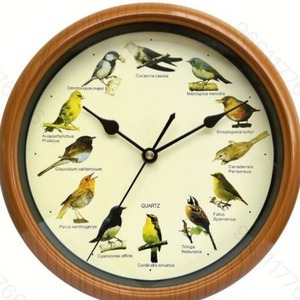 Cuckoo round wall clock punctual bird sound clock with music box wall clock