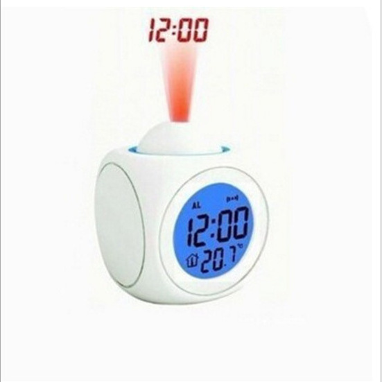 Multifunction Digital Alarm Clock With Voice Talking Led Projection Temperature Night Light Projector