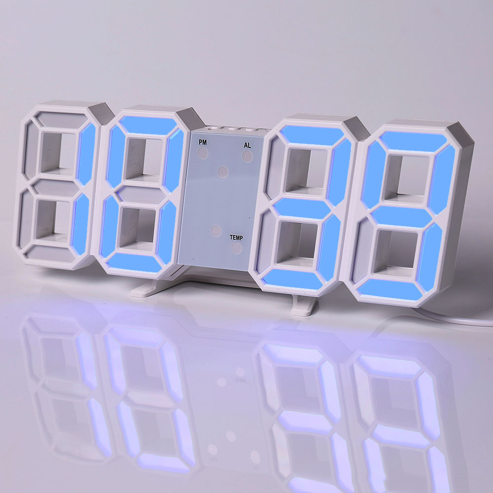 2021 Vintage Digital Nightlight Watch Wall blue Clock Smart Remote Control Timer Alarm Table Desk 3D Led Clock