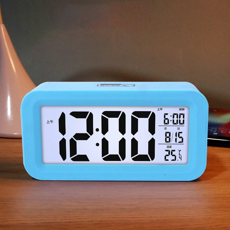 Factory Sales Luminous Mute Alarm Clock Photo Sensitive Large Screen Electronic Clock Lazy Sleepy Student Smart Clock