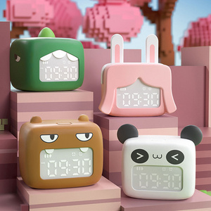 Silicone Cute Cartoon Alarm Clock Wake Up Light Sleep Trainer LED Digital Snooze Clock Intelligent bedside wake up alarm clock