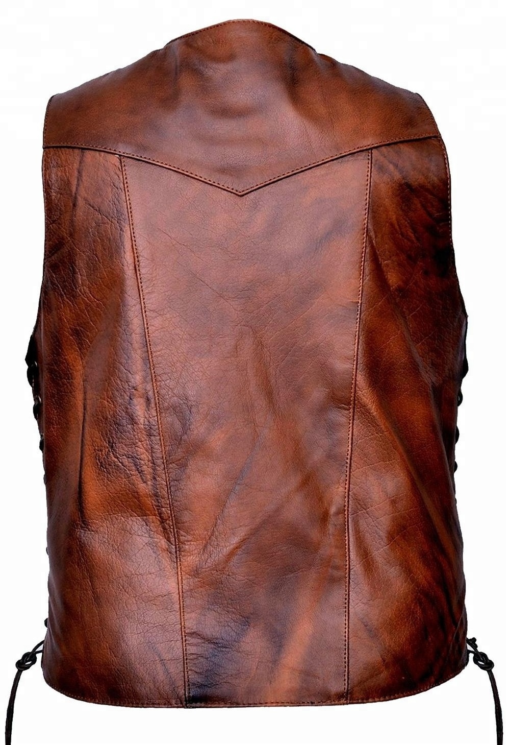 new men fashioned 10 pockets buffalo hide leather vest adult customized vests vintage brown leather vests leather jackets