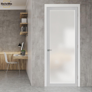 Baivilla Modern Aluminium Frame Toilet Glass Door Swing Interior Bathroom Door