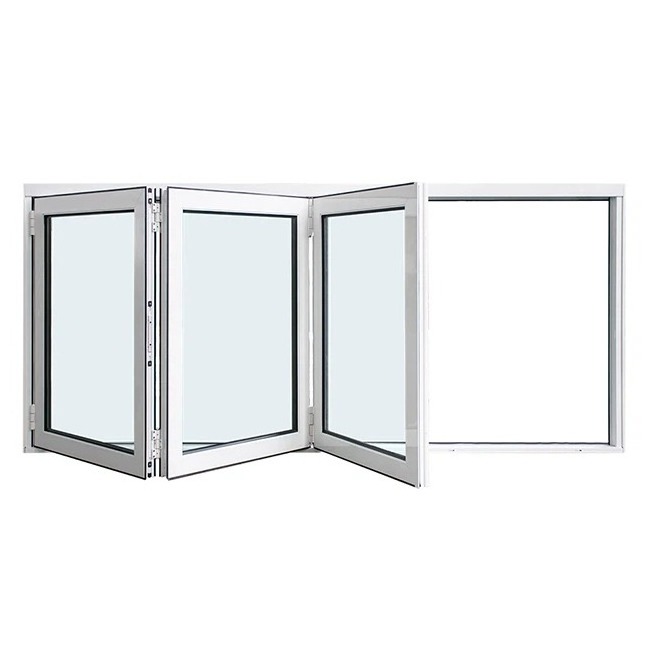 Factory Cheap Price Dark Khaki Accordion Door Push Up Window Triple Glazed Casement Fold sliding Glass Aluminum Windows