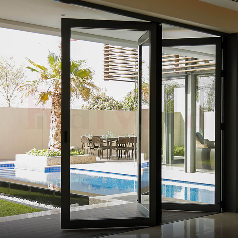 Baivilla China Aluminum Bi-fold Accordion Soundproof Doors Aluminium Interior Glass Folding Door