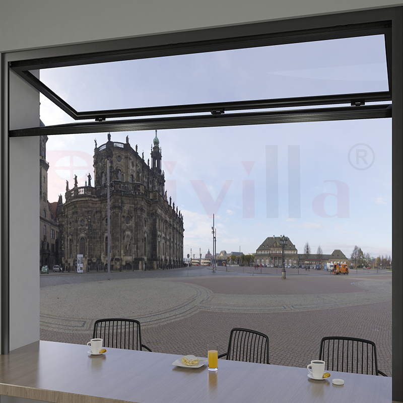 Baivilla Soundproof Fold Up Bifold Glass Windows Aluminium Vertical Folding Window Customized Colors