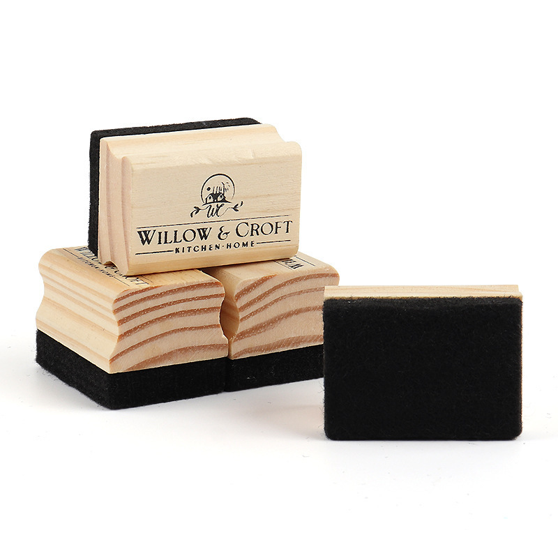 Mini Whiteboard Wooden eraser school siupplies wood Chalkboard Erasers custom logo felt eraser