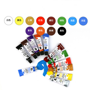 12 color paint set 6ml acrylic gouache watercolor glass textile fiber color painting graffiti paint