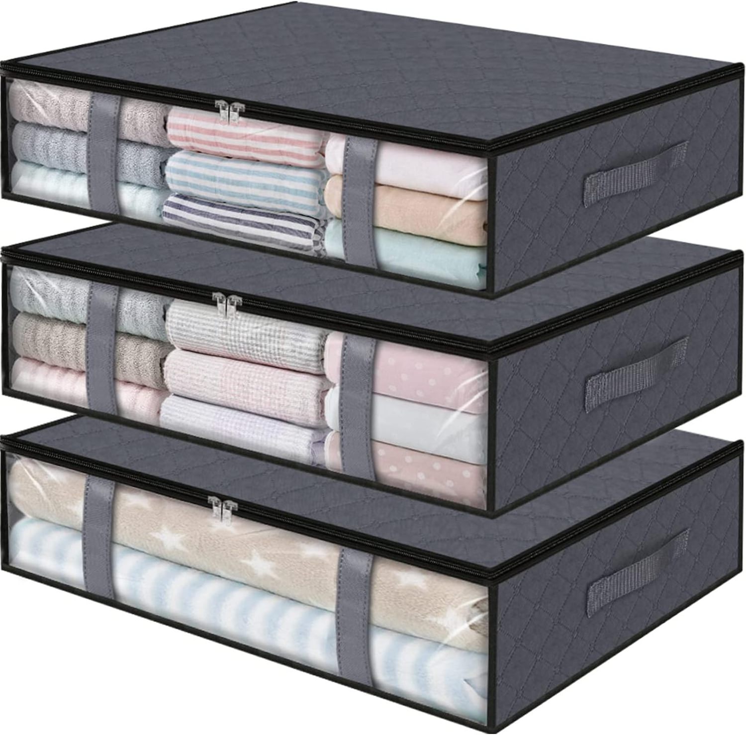 2023 popular Custom fabric Underbed Cloth Storage bag collapsible closet organizer wardrobe clothes storage bag