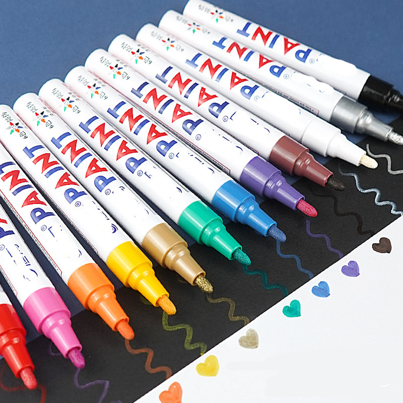 Leather Bright Colors Tire paint Pens waterproof Metal Oil Based marker Permanent Oil Paint Marker