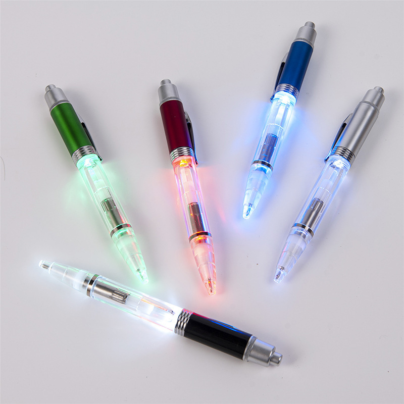 Promotional colorful Flashlight LED ball Pens custom metal advertising gift pen flashlight pen with logo