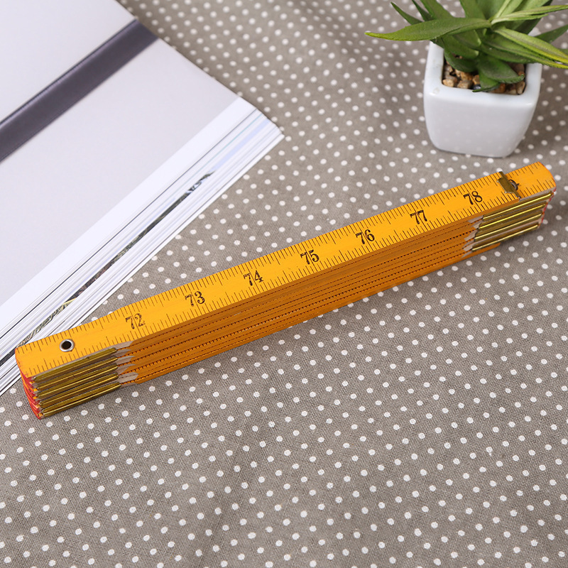 Multi-function portable wooden flexible scale folding ruler for school and office