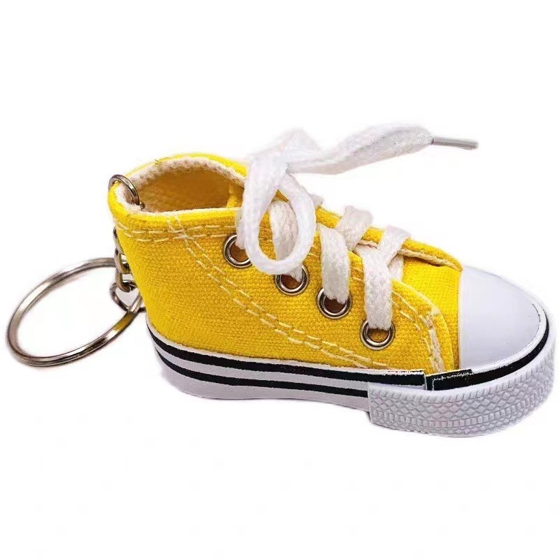 Wholesale Novelty 3D mini Canvas shoes key chain kawaii Sneaker Keychains Tennis Shoes Key chain in bulk