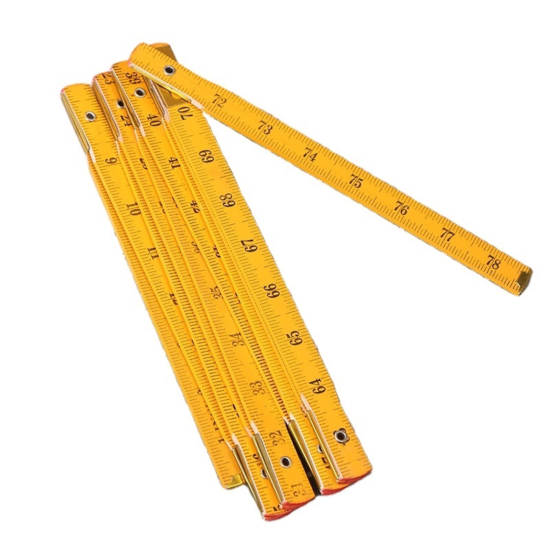 Multi-function portable wooden flexible scale folding ruler for school and office