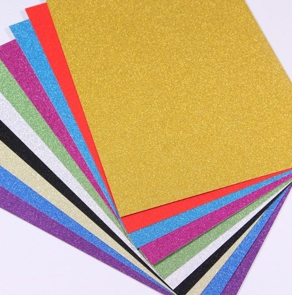 Hot Selling Multicolor Craft Sheets Glitter Cardstock Sparkly Paper without Glue for DIY