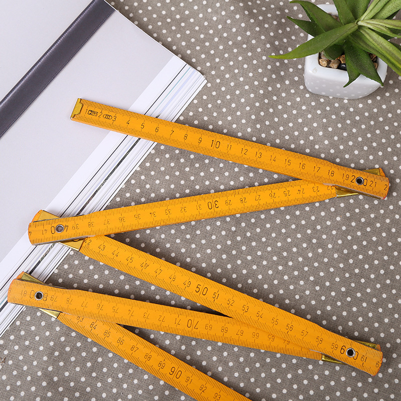 Multi-function portable wooden flexible scale folding ruler for school and office