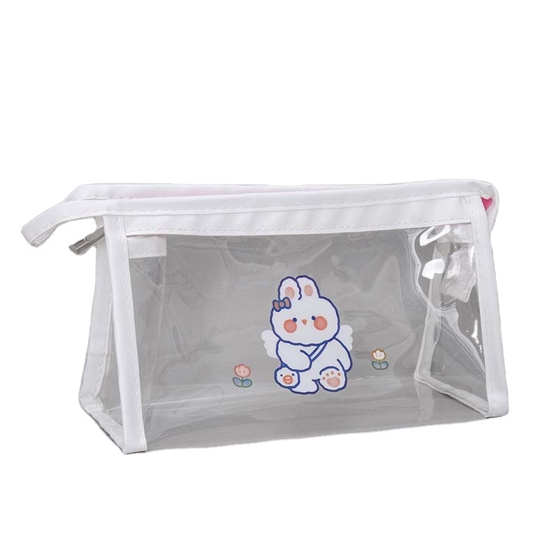 School supplies Students Clear Zipper Pouch Transparent PVC Pen Bag Waterproof Plastic PVC pencil cases for kids