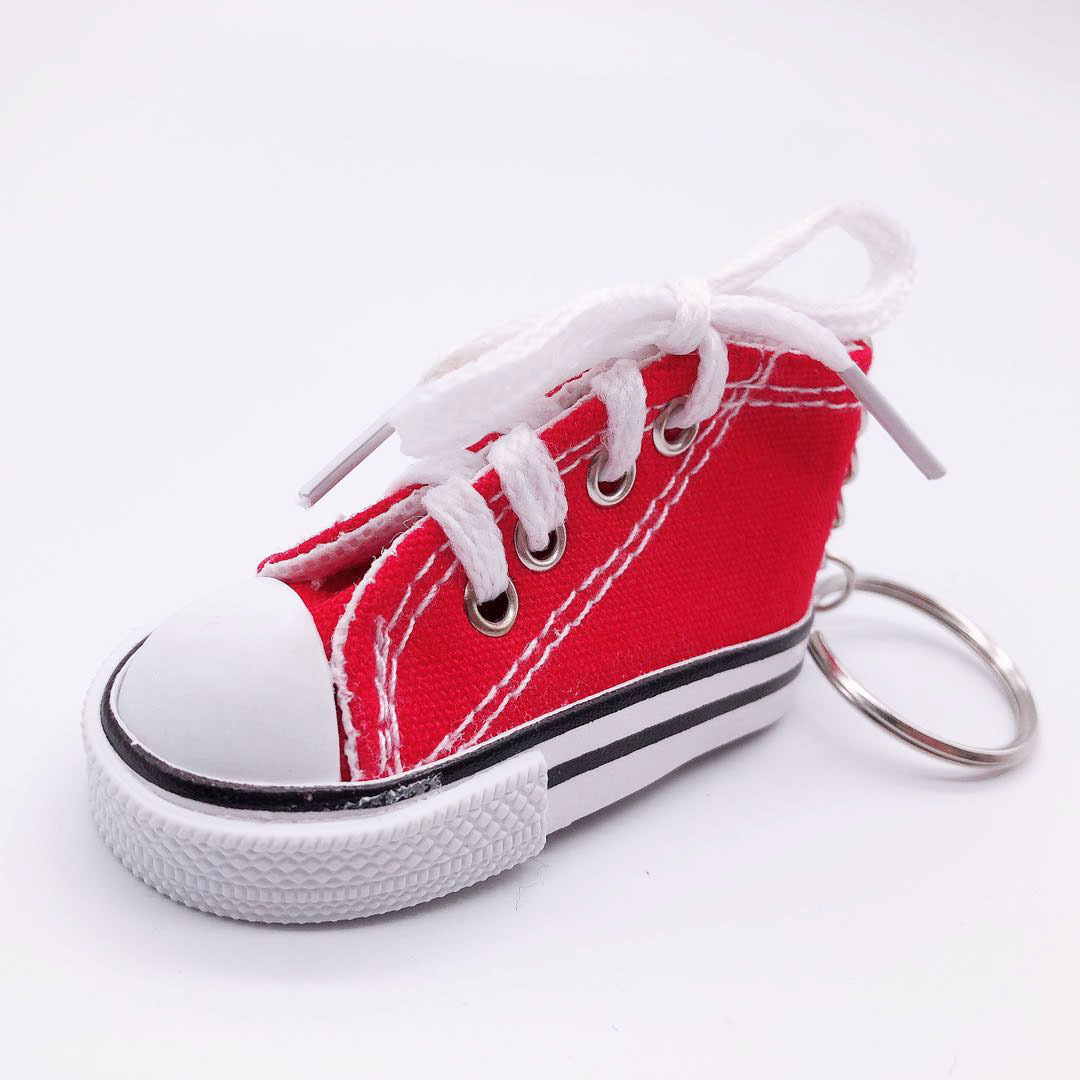 Wholesale Novelty 3D mini Canvas shoes key chain kawaii Sneaker Keychains Tennis Shoes Key chain in bulk