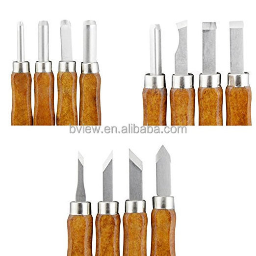 SK2 Carbon Steel Wood Handle Carving Tools Kit for Rubber, Pumpkin, Soap, Vegetables