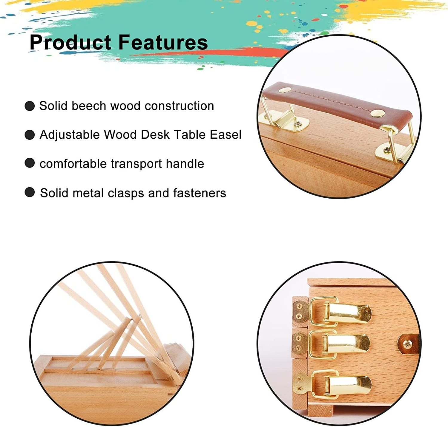 Bview Mini Wooden Easel Stand for Miniature Wooden Desk Easel for Table Drawing