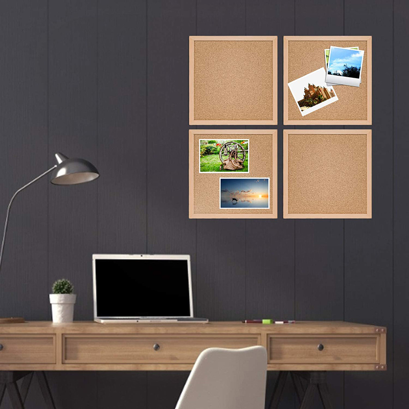 Bview Art 12x12 Inch Light Birch Wood Frame Cork Bulletin Board