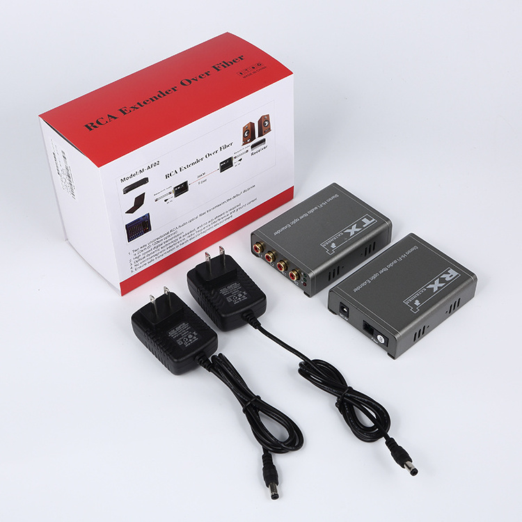 Rca Fiber Optical Switch Extender 20km Stereo Hi-fi Audio Fiber Optic Extender RCA Audio Extender