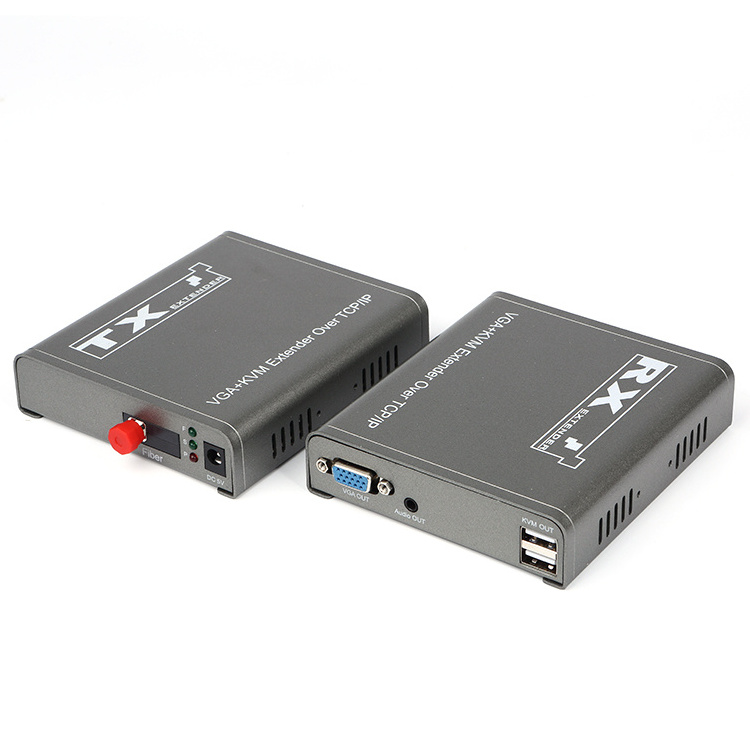 1080P 20KM VGA Fiber Extender with USB and Audio