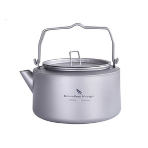 Boundless Voyage Outdoor Camping Picnic Cookware Fast Heating Easy Heating Water Coffee Tea Titanium Kettle