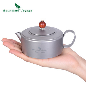 Boundless Voyage Lightweight Mini Size Tea Pot Titanium Water Kettle for Outdoor Camping