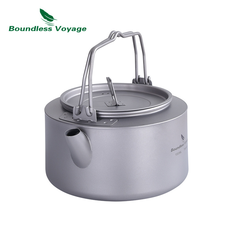 Boundless Voyage Outdoor Camping Picnic Cookware Fast Heating Easy Heating Water Coffee Tea Titanium Kettle