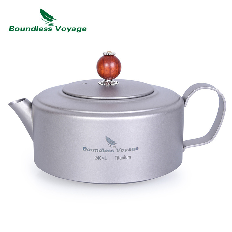 Boundless Voyage Lightweight Mini Size Tea Pot Titanium Water Kettle for Outdoor Camping