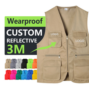 Multi Pockets Cargoes Fisherman Vest cartoon logo Waistcoat For fishing  Hiking Journalist Photography Camping Safari Vest