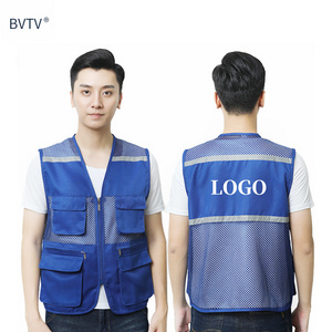 Custom work vest Colorful Breathable Safety Workwear Jacket Outdoor Fishing Vest with Pockets