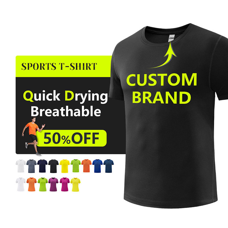 Free Samples T-Shirts  Custom T Shirt Printing Gym Polyester TShirt Sport T Shirt