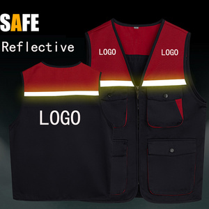 Custom Multi Pocket High Visibility Work Reflective Vest For Men