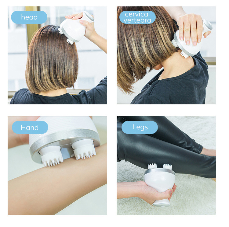 Wholesale Electric Waterproof Hand Finger Massager Hair Growth Scalp Massager Brush Head Refreshing Scalp Massager