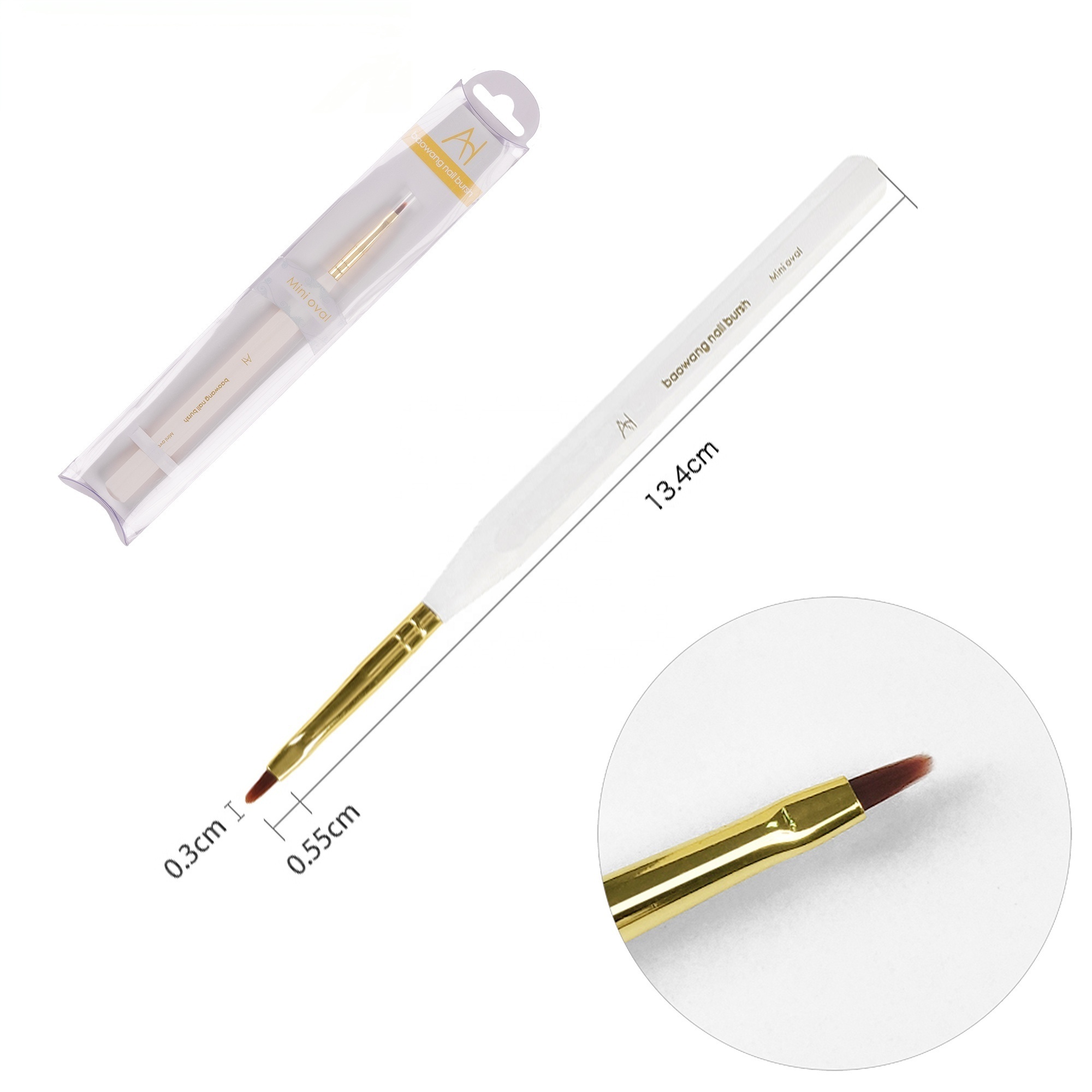 BW4-05 High Quality Nail Art Brush UV Nail Polish Glue Gel Brush with Imported Nylon Hair Resin Handle Wholesale