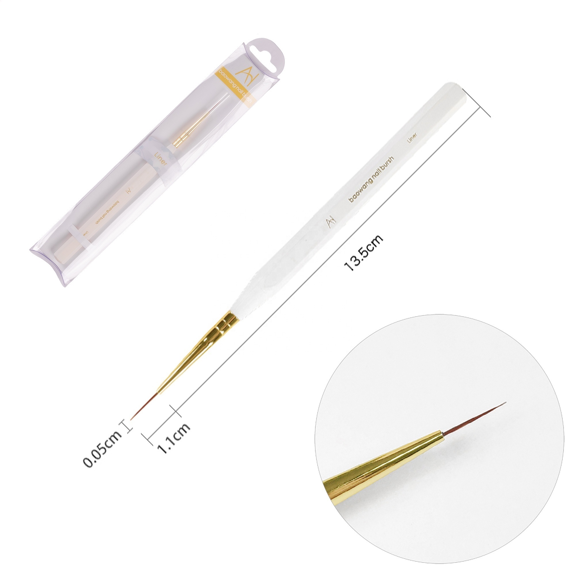 BW4-05 High Quality Nail Art Brush UV Nail Polish Glue Gel Brush with Imported Nylon Hair Resin Handle Wholesale