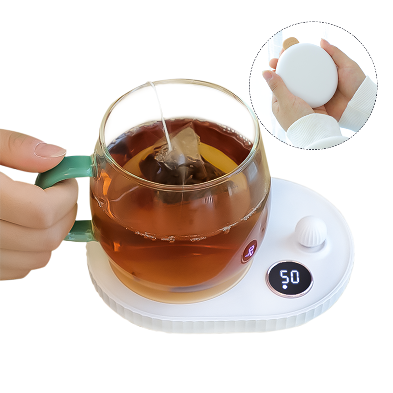 Coffee Tea Cup Warmer Winter Hot Sell Desktop 55 65 75 Degree Constant Temperature Heating Thermostatic Coaster with Hand Warmer