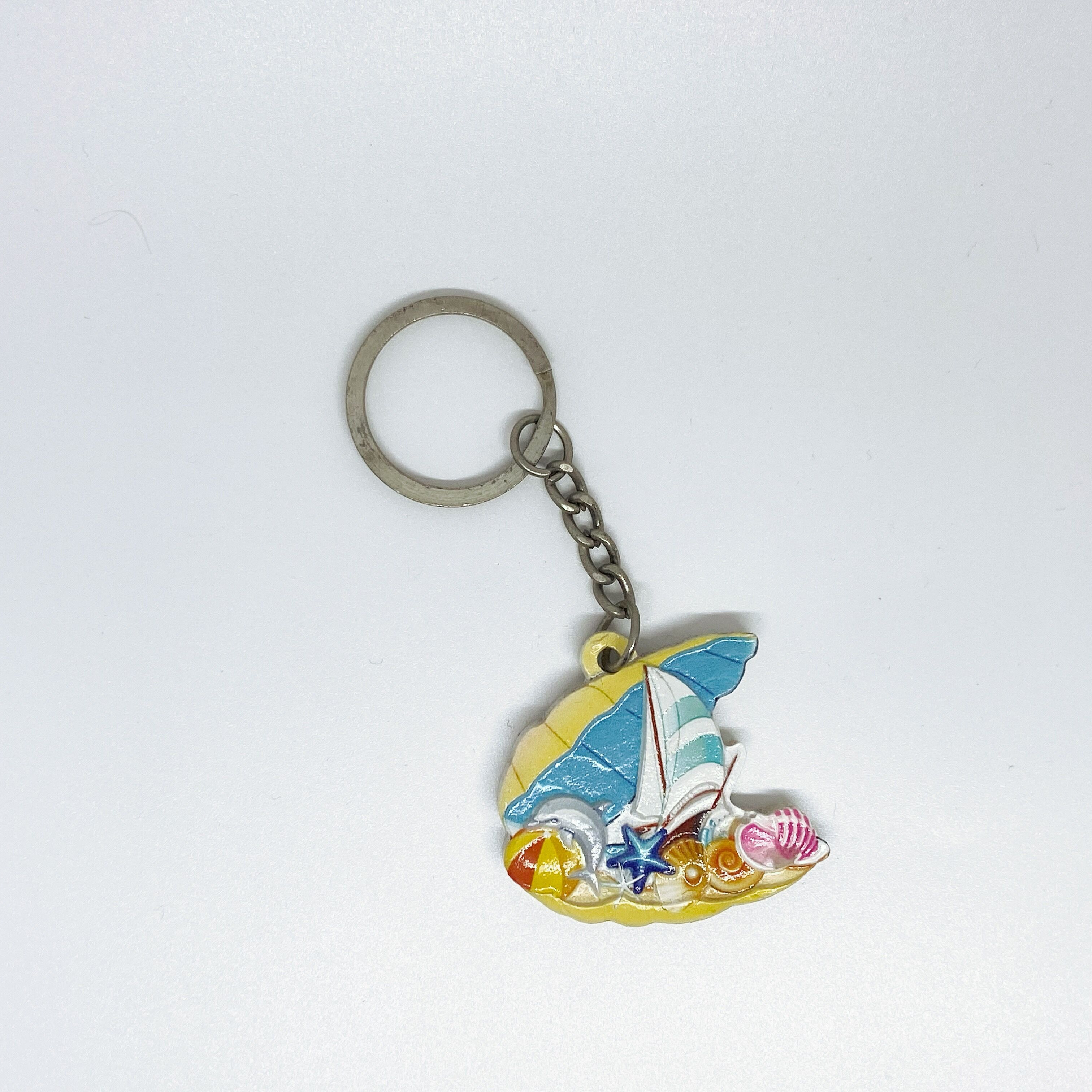 Manufacturers hot sale cheap ocean beach printing keychain  souvenir   3D  resin keychain  tourist gift