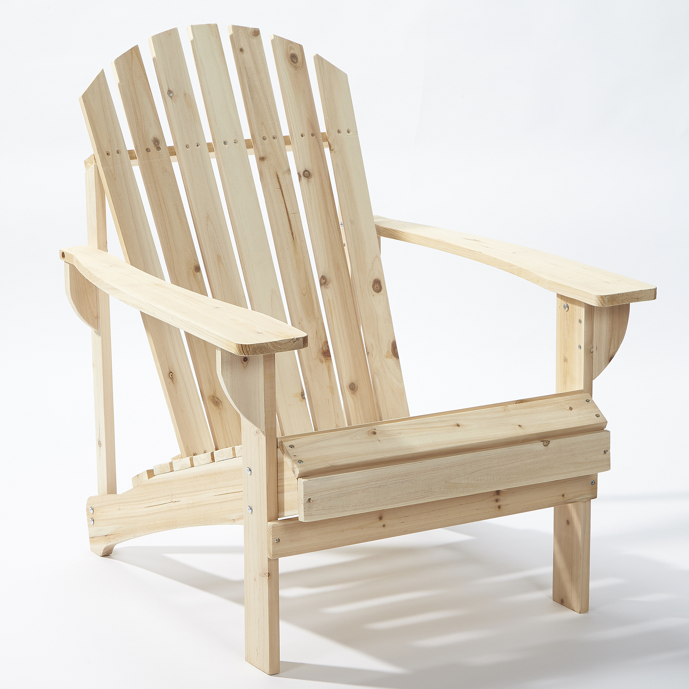 Unfinished Pine Wood Adirondack Chair