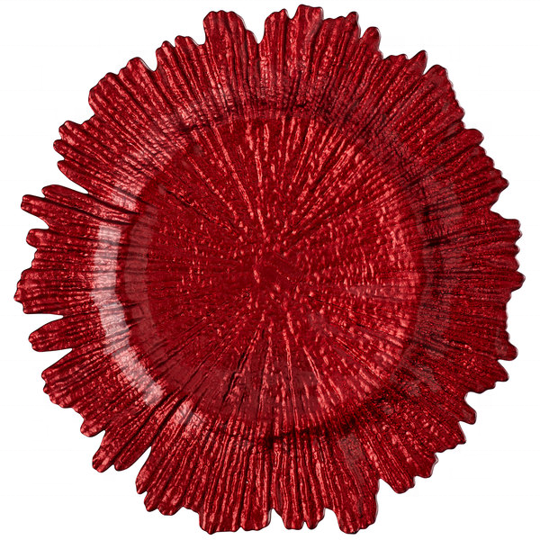 Classy And Unique Decorative Tray For Home Decor Wedding Reef Charger Plate- Red Burgundy Charger Plates