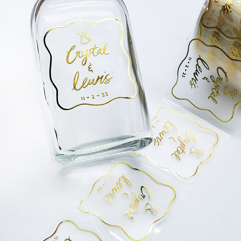 Waterproof Custom Luxury Logo Packaging Cosmetics Bottle Vinyl Pet Gold Foil Labels Roll Biodegradable Shampoo Stickers Printing