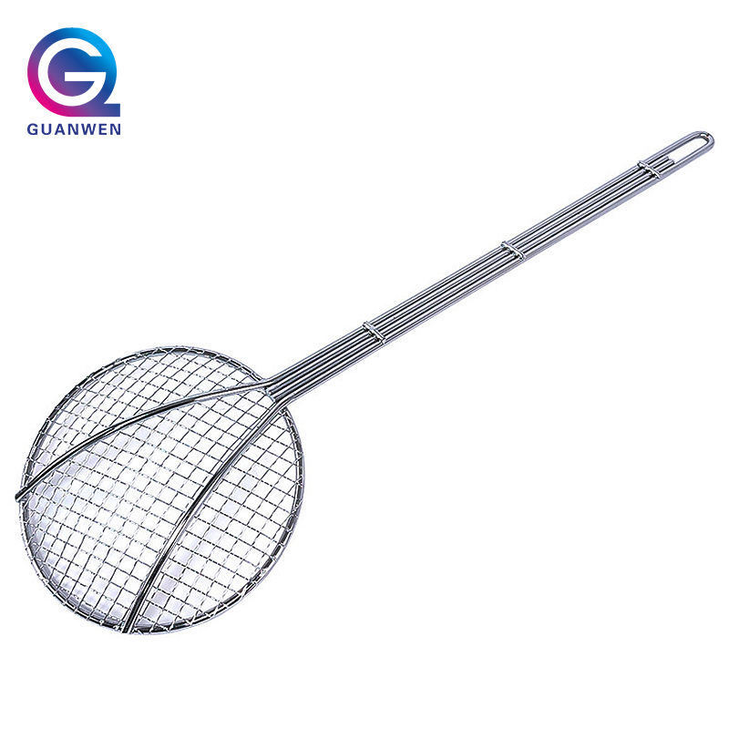 Kitchen Utensils 19 Inch Multi Function Round Shape Stainless Steel Mesh Skimmer Strainer Filter