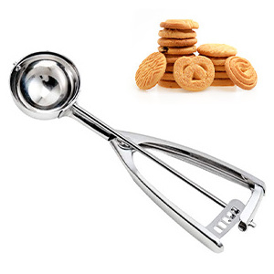 Metal Stainless Steel Ice Cream Scoop Melon Baller Cookie Scoop With Spring Handle