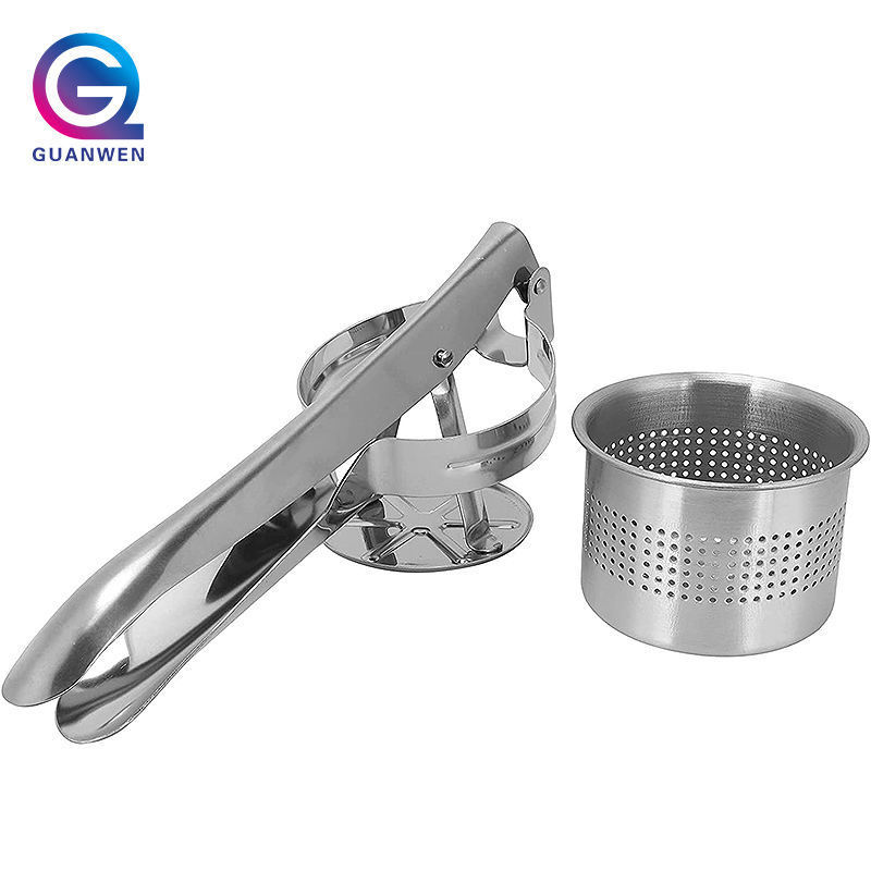 Stainless Steel Kitchen Gadget 14 oz Potato Squeezer Vegetable Potato Masher Press Manual Juicer