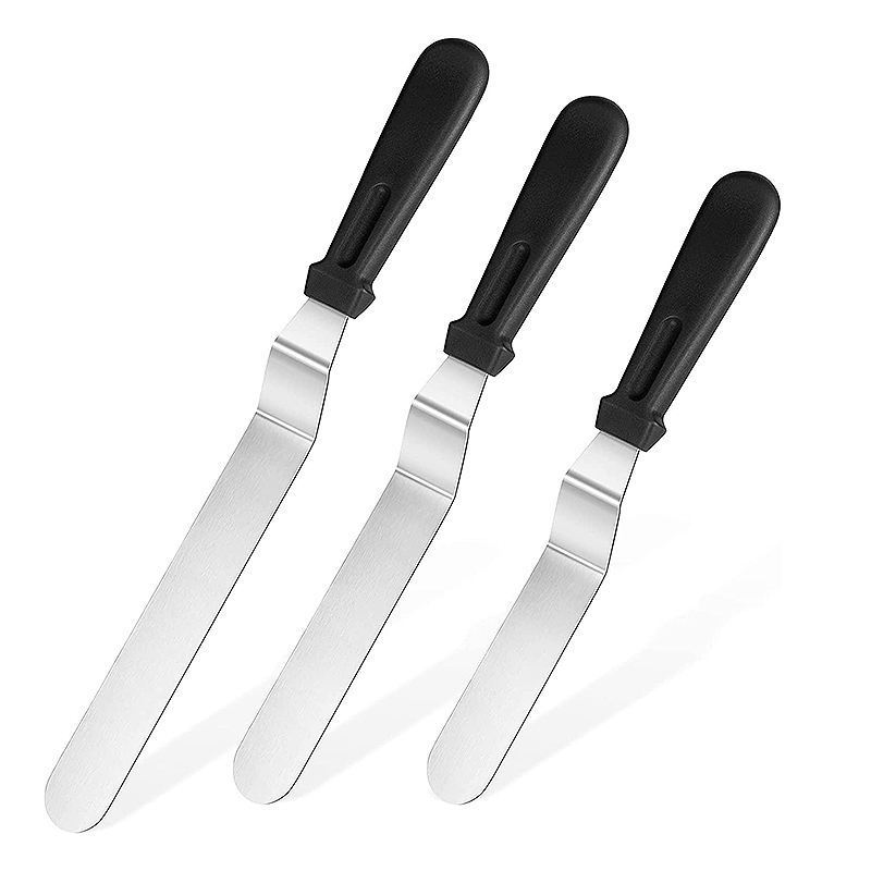 2023 Stainless Steel Baking Tools Handle Curveblade Spatulas Flat Knife Laminate Cream Spatula Cake Icing Spatula