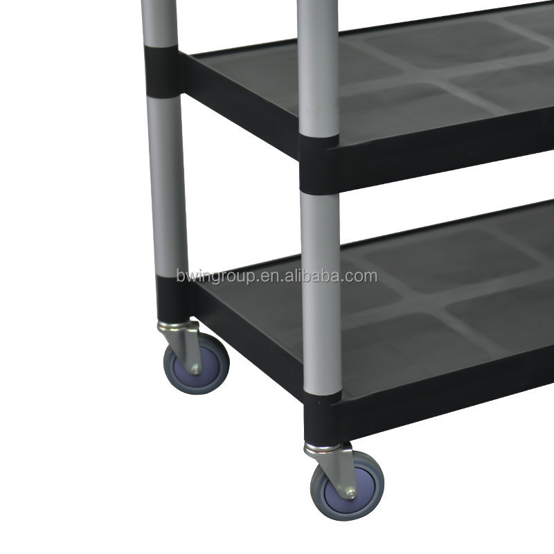 Commercial Hotel Restaurant Kitchen Equipment Third Floor Dining Cart 3 Tier Plastic Service Cart Food Trolley